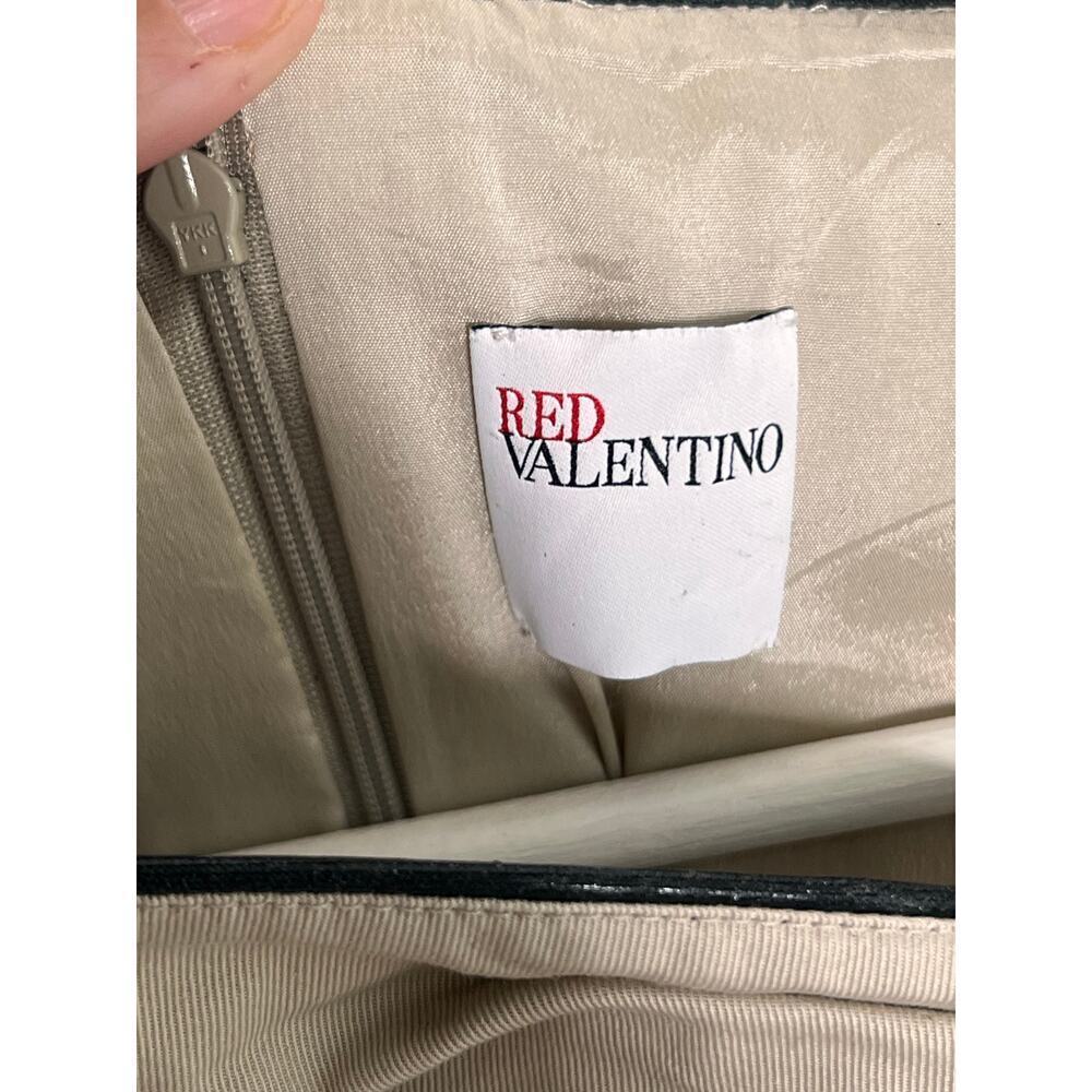 Red Valentino Bow Trim Sleeveless Knee Length Shift Dress Women's Size 44 - Picture 5 of 11